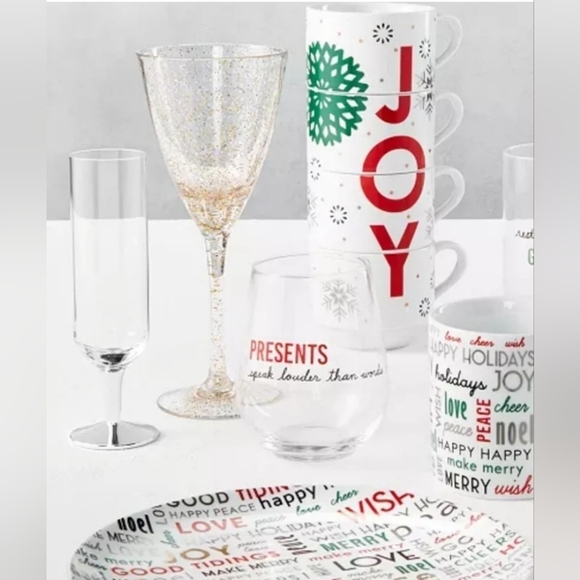 The Cellar stackable mugs multicolor Holiday JOY 4 - Picture 7 of 7